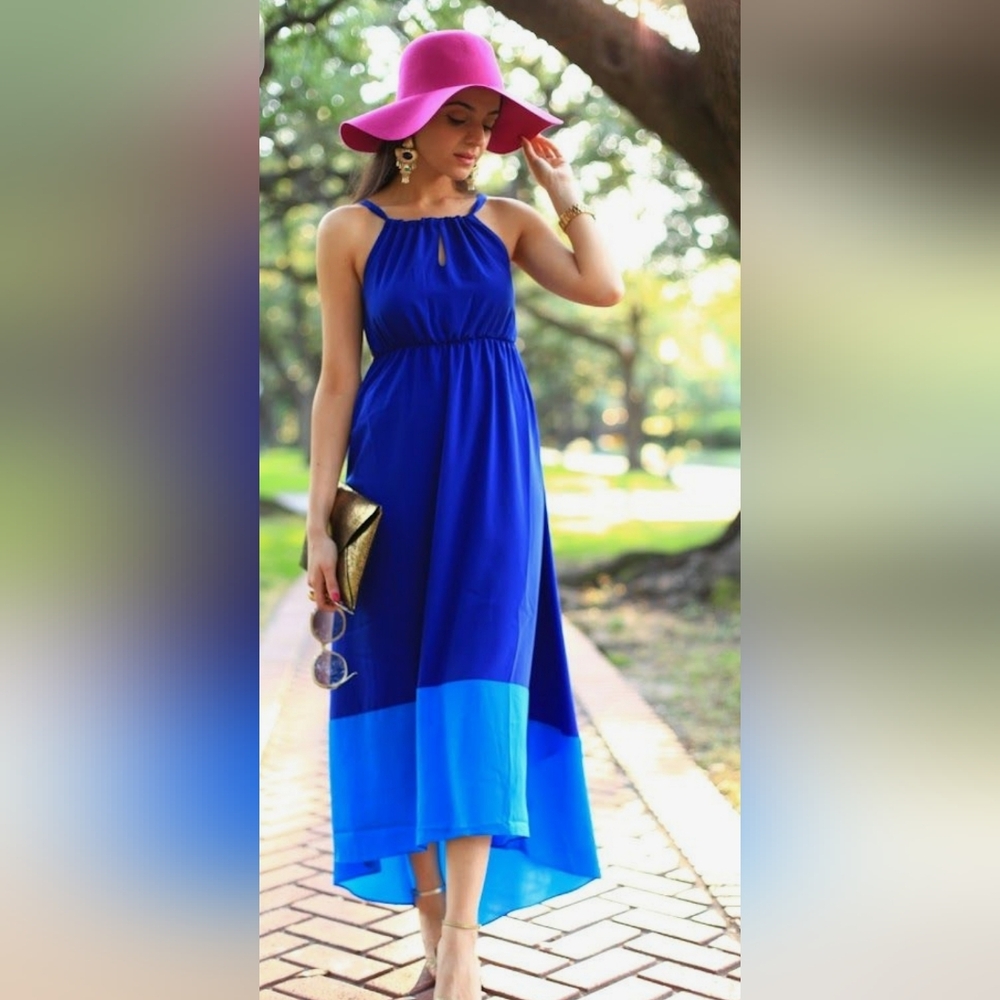 LN Old Navy Cobalt and Sky Blue Maxi Dress